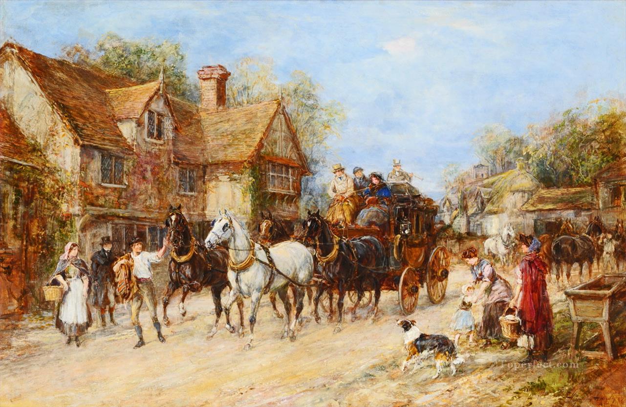 Changing the Horses Heywood Hardy hunting Oil Paintings